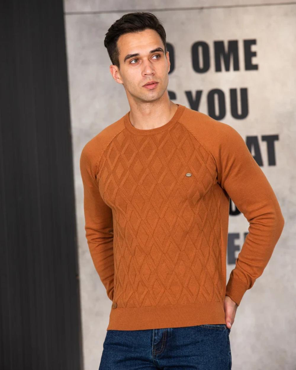 Men's Sweater With Checkered Design V2