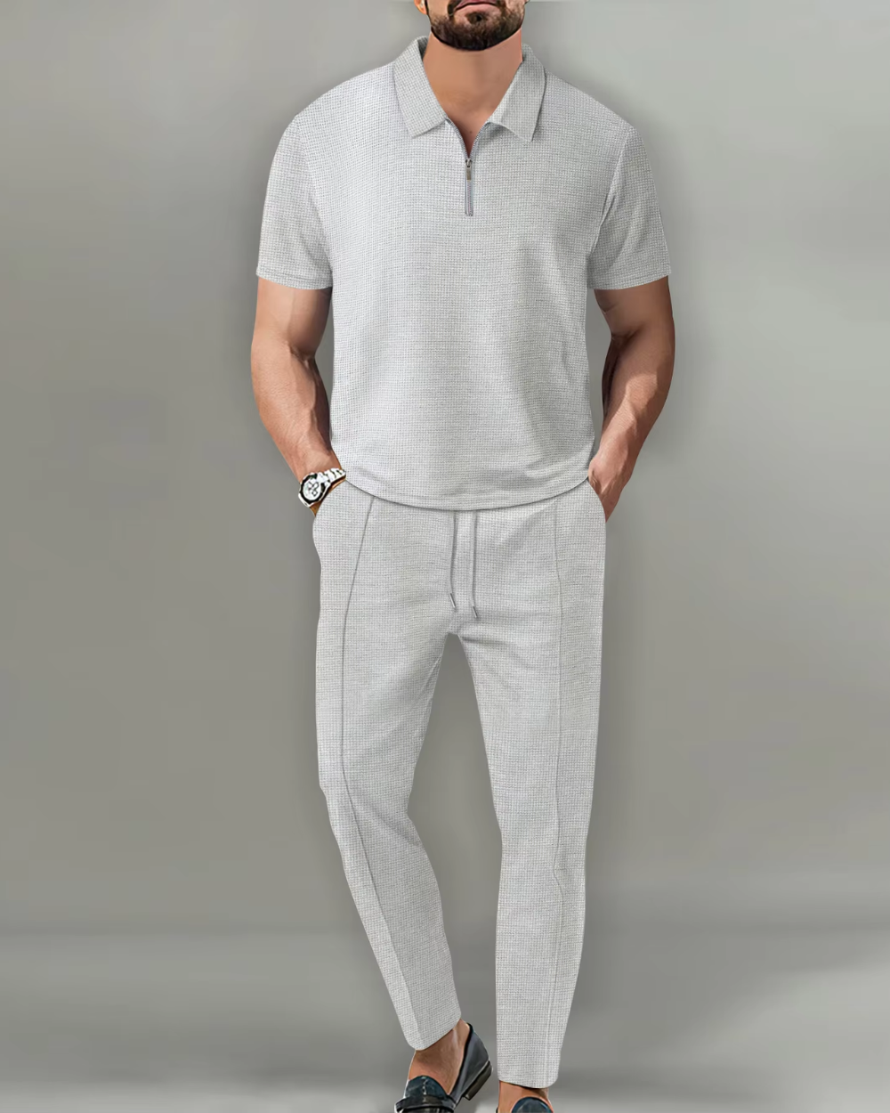 2 Piece Zip Polo Set
